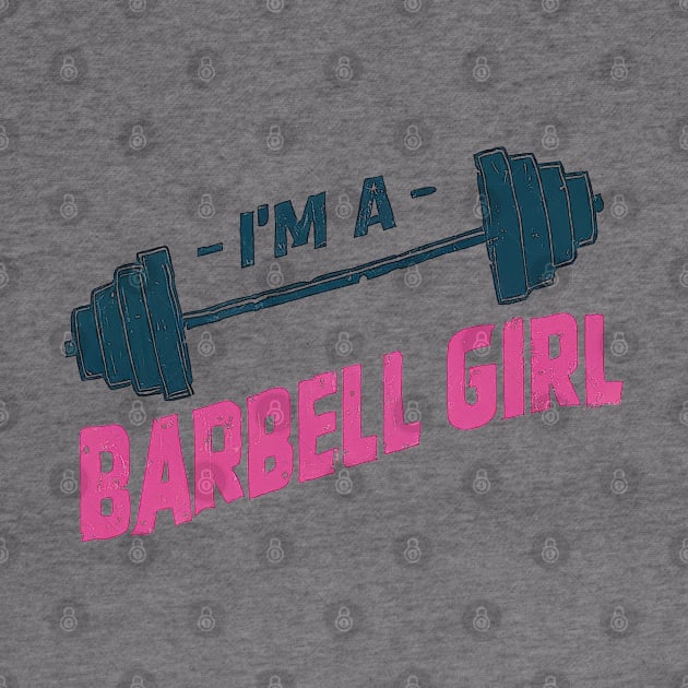 Barbell Girl Power - Fitness Enthusiast Statement Graphic by Retro Travel Design